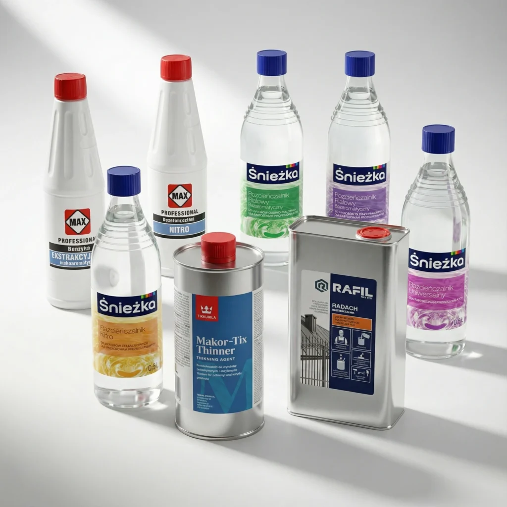 Rozcieńczalniki do farb i lakierów, benzyna ekstrakcyjna i nitro